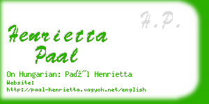 henrietta paal business card